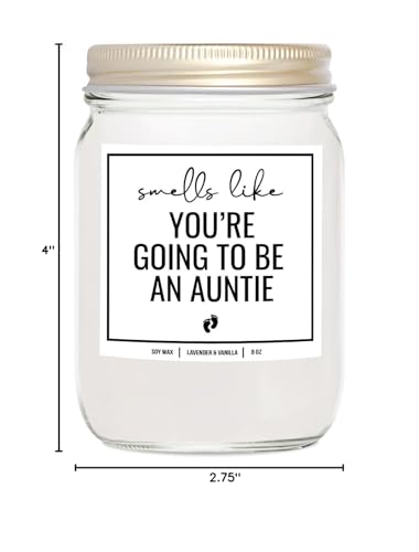 YouNique Designs Pregnancy Announcement for Aunt, Sister, Auntie 8 oz Candle - Aunt Pregnancy Announcement Gift - Smells Like Youre Going to be an Aunt Candle - New Aunt Gifts (Lavender & Vanilla)