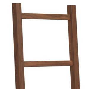 SIMPLIHOME Bray Solid Acacia Wood Contemporary Bath Towel and Blanket Ladder Shelf, 23 inch, Natural Walnut