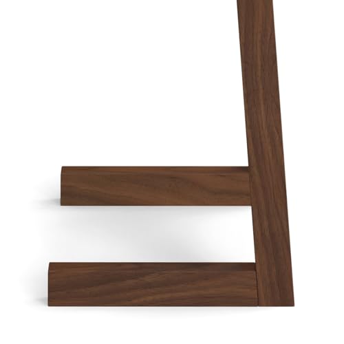 SIMPLIHOME Bray Solid Acacia Wood Contemporary Bath Towel and Blanket Ladder Shelf, 23 inch, Natural Walnut