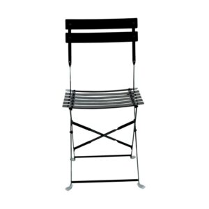 Carolina Classic Set of 2 Folding Metal Bistro Chair in Black