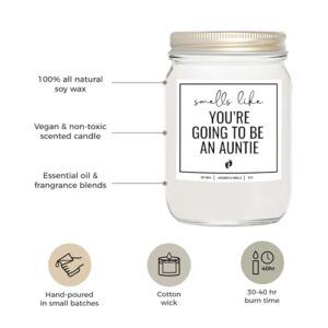 YouNique Designs Pregnancy Announcement for Aunt, Sister, Auntie 8 oz Candle - Aunt Pregnancy Announcement Gift - Smells Like Youre Going to be an Aunt Candle - New Aunt Gifts (Lavender & Vanilla)