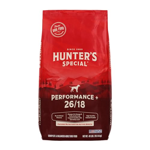 Hunters Special Performance Plus Dog Food 26/18 - Focused Nutrition for Active Adult Dogs, 40 lbs.