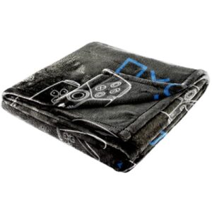 PlayStation Controller Throw Blanket - Measures 46 x 60 Inches - Kids Super Soft Fleece Gamer Bedding