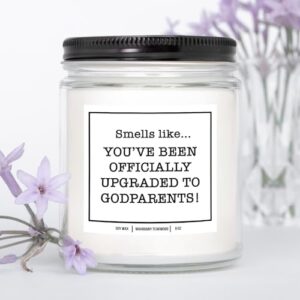 YouNique Designs Godparents Proposal Gift Candle 9 oz Candle - God Parents Presents Proposal Gifts - Gift When Asking Someone to be Godparents - Godparents Proposal Ideas (Mahogany Teakwood)