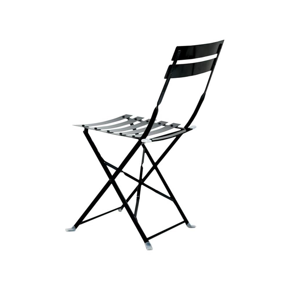 Carolina Classic Set of 2 Folding Metal Bistro Chair in Black