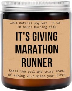 it's giving marathon runner candle - gift for marathon runner - marathon gift - marathon decoration candle - gift for him her