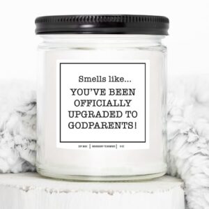 YouNique Designs Godparents Proposal Gift Candle 9 oz Candle - God Parents Presents Proposal Gifts - Gift When Asking Someone to be Godparents - Godparents Proposal Ideas (Mahogany Teakwood)