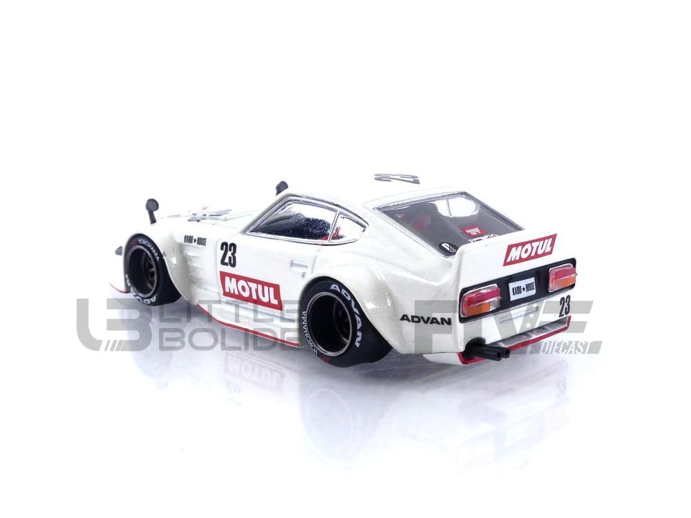 True Scale Miniatures Model Car Compatible with Nissan Fairlady Z Datsun MOTUL V3 White Limited Edition 1/64 Diecast Model Car Kaido House KHMG064