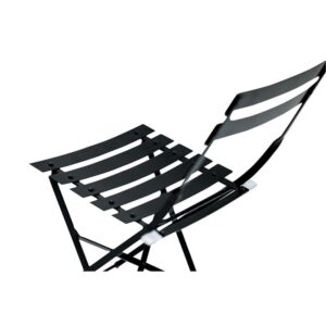 Carolina Classic Set of 2 Folding Metal Bistro Chair in Black