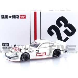 True Scale Miniatures Model Car Compatible with Nissan Fairlady Z Datsun MOTUL V3 White Limited Edition 1/64 Diecast Model Car Kaido House KHMG064