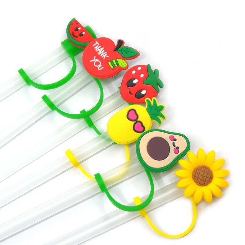 2PCS Sunflower Straw Plug-Drinking Straw Covers Cap-Reusable Splash Proof Plugs -Straw Tips Cover Silicone Cup-Dust Proof Plugs Cap Protector-Portable Cute Straw Tips Covers