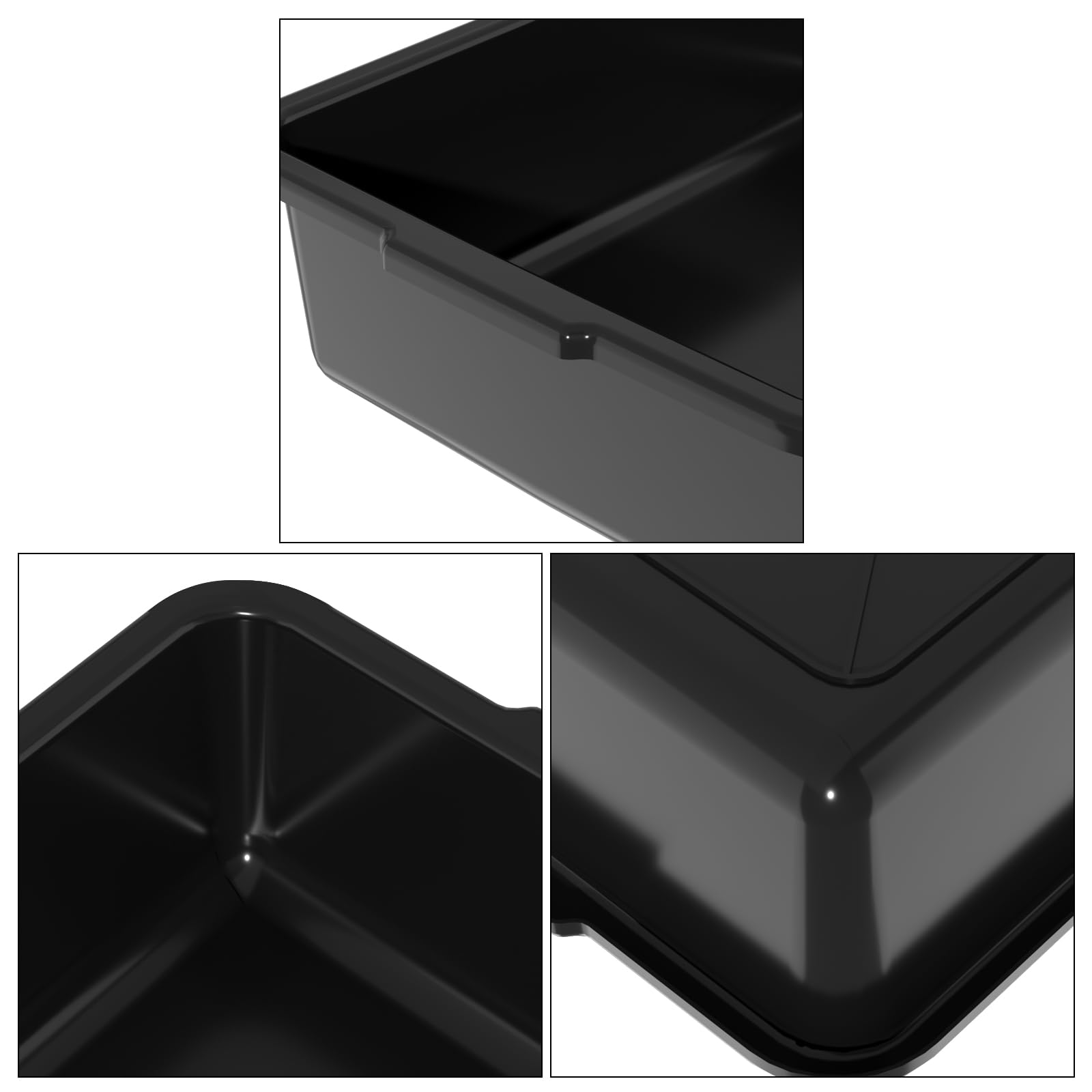 Oymlclivisa 12 Packs 13 L Plastic Commercial Bus Boxes, Plastic Restaurant Dish Tubs, Black