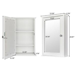 IFFANY Mirror Door Wall Mount Hanging Medicine Cabinet Bathroom Storage Shelf Organizer