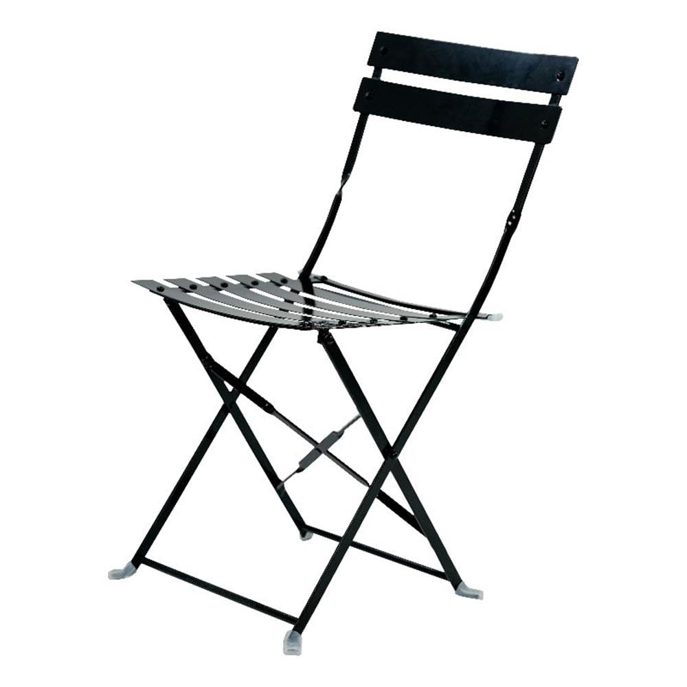 Carolina Classic Set of 2 Folding Metal Bistro Chair in Black