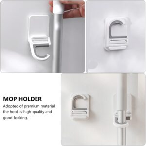 Hemobllo 3pcs Wall mop Hook Clothes Hanger Hooks Folding Broom Wall Mount Hooks Dustpan Umbrella Wall Hanger s Hook Broom Mounted Mop Hook Mop Holder self Adhesive Broom Hooks abs