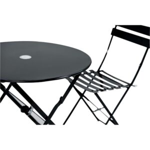 Carolina Classic Set of 2 Folding Metal Bistro Chair in Black