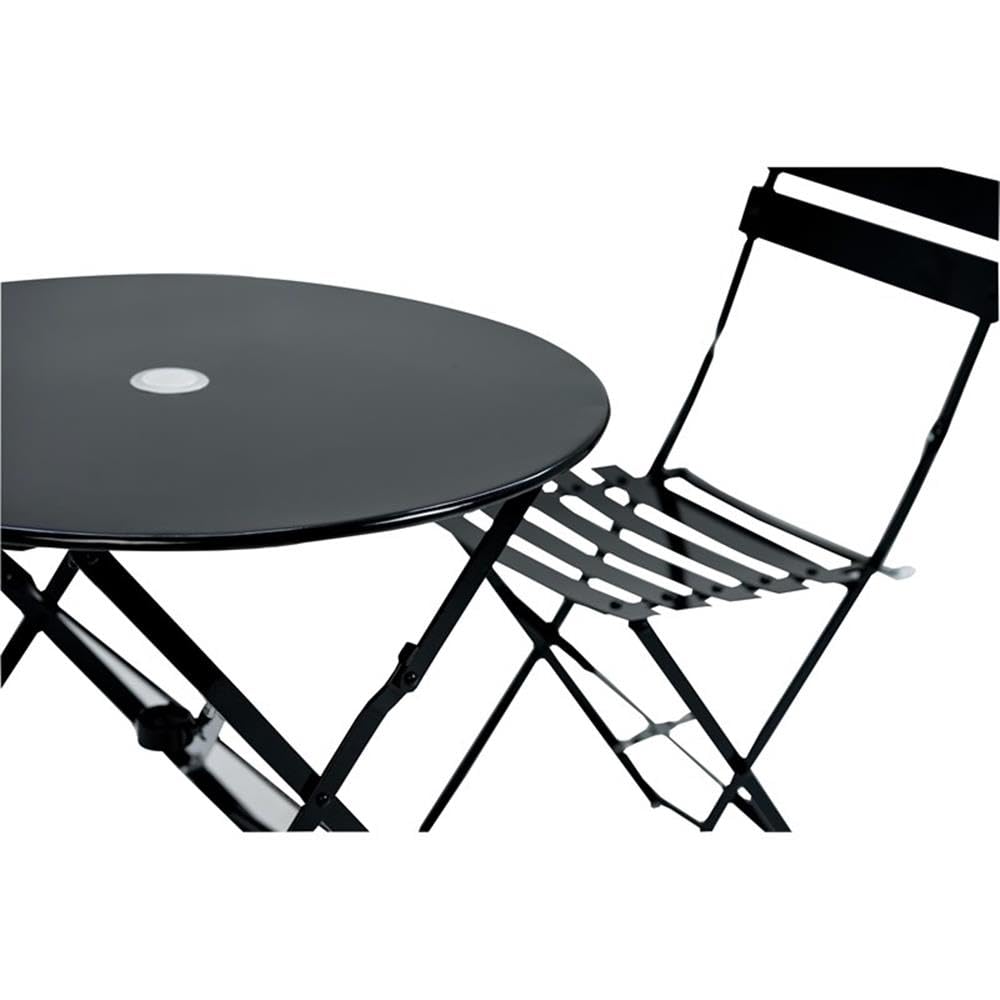 Carolina Classic Set of 2 Folding Metal Bistro Chair in Black