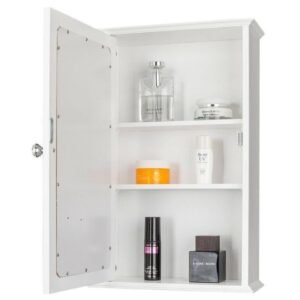 IFFANY Mirror Door Wall Mount Hanging Medicine Cabinet Bathroom Storage Shelf Organizer