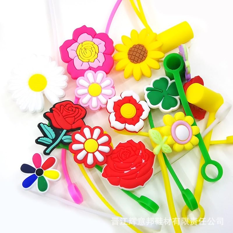 2PCS Sunflower Straw Plug-Drinking Straw Covers Cap-Reusable Splash Proof Plugs -Straw Tips Cover Silicone Cup-Dust Proof Plugs Cap Protector-Portable Cute Straw Tips Covers