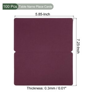 YOKIVE Place Cards for Table Setting, 100Pcs Name Cards Wedding Place Cards Table Place Cards Blank Card for Wedding Reception Dinner Party, Burgundy