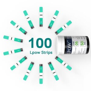 LPOW Blood Sugar Test Strips, 100 Count Test Strips for Diabetes, Use with LPOW Blood Glucose Monitor Only (Model: LPOW)