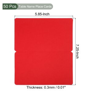 YOKIVE Place Cards for Table Setting, 50Pcs Name Cards Wedding Place Cards Table Place Cards Blank Card for Wedding Reception Dinner Party, Red