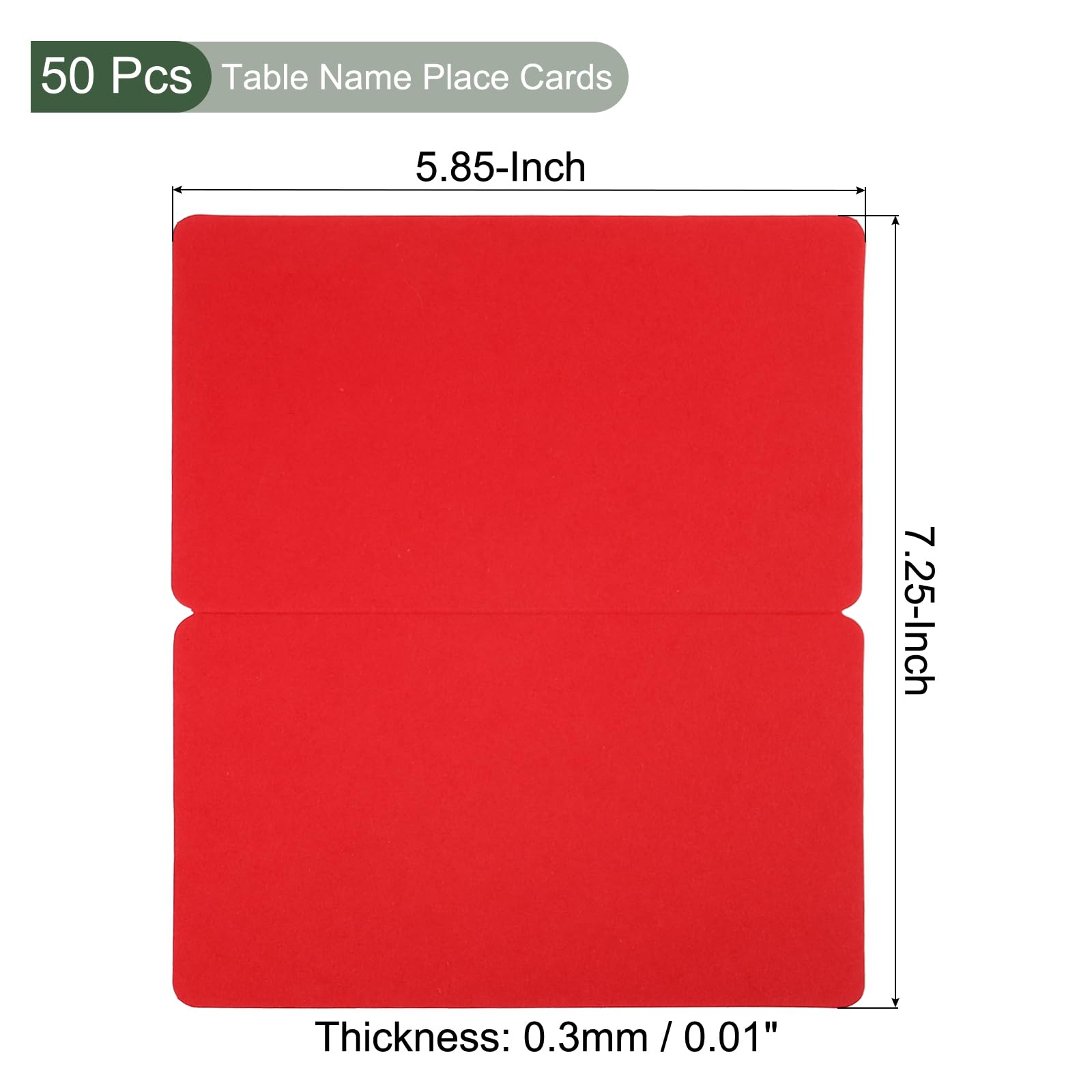 YOKIVE Place Cards for Table Setting, 50Pcs Name Cards Wedding Place Cards Table Place Cards Blank Card for Wedding Reception Dinner Party, Red