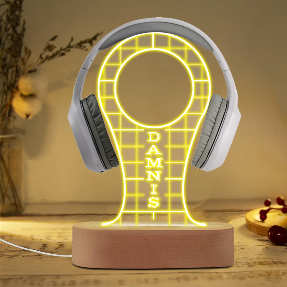 XIAO.Z Personalized Headphone Stand with Light, Custom Name Gamertag Sign, Custom Headset Holder Night Light,Gamer Name LED Neon Sign,Christmas Valentine's Day Gamer Boyfriend Gift,Gamer Accessories