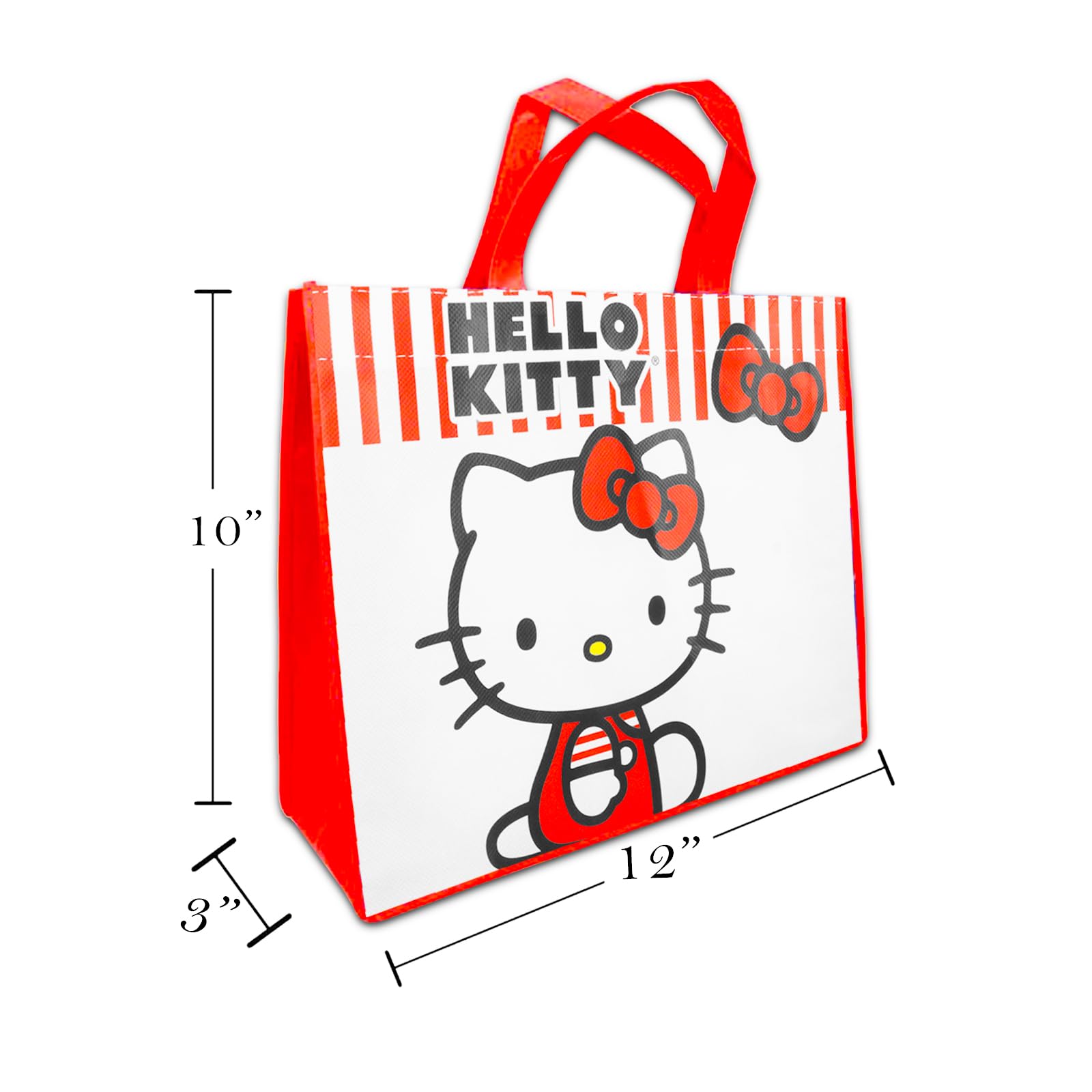 Hello Kitty Tote Bag Set for Girls - Hello Kitty Accessories Bundle with 3 Hello Kitty Reusable Bags Hello Kitty Grocery Bags with Stickers, More | Hello Kitty Tote Bag Set