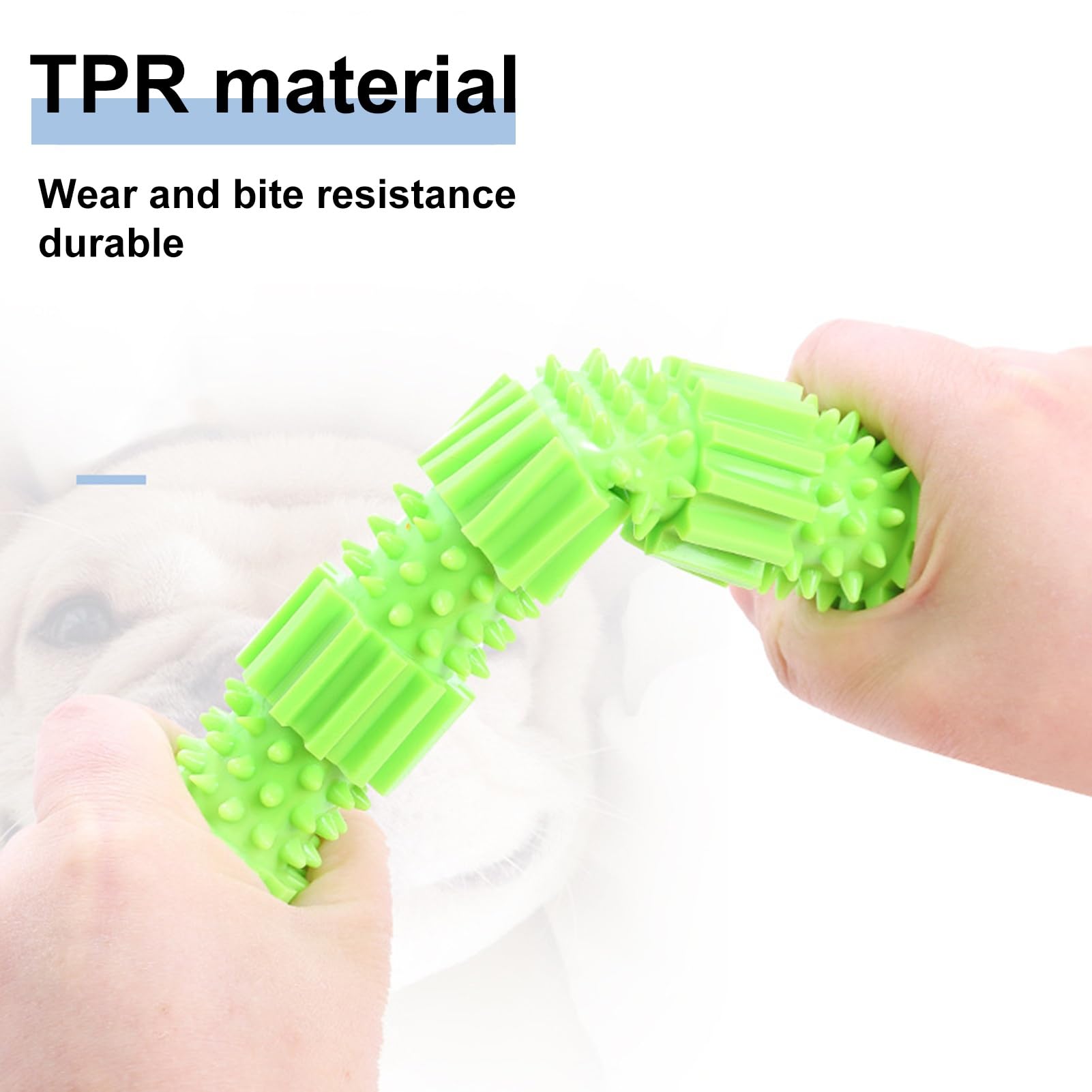 Tainrunse Bite-Resistant Dog Toy Pet Molar Toy Dog Toy Treat Dispensing Pet Chew Toy Bite-Resistant Dental Care Interactive Teeth Cleaning Toy Pet Supplies Green S