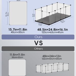 FunHola Small Animal Playpen, Guinea Pig Cages with Waterproof Mat, 12 Panels Pet Playpen for Hamsters, Hedgehog, Indoor Outdoor Plastic Fence, 48.5 x 24.8 x 16.1 inches