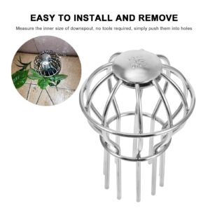 Hemobllo 2 pcs Grille downspout Cover Outdoor Gutter Guard Sink Filter Strainer roof Drainer roof Drain Dome Strainer Wire Drain Bath Drain Strainer Stainless Steel Hair Organ Universal