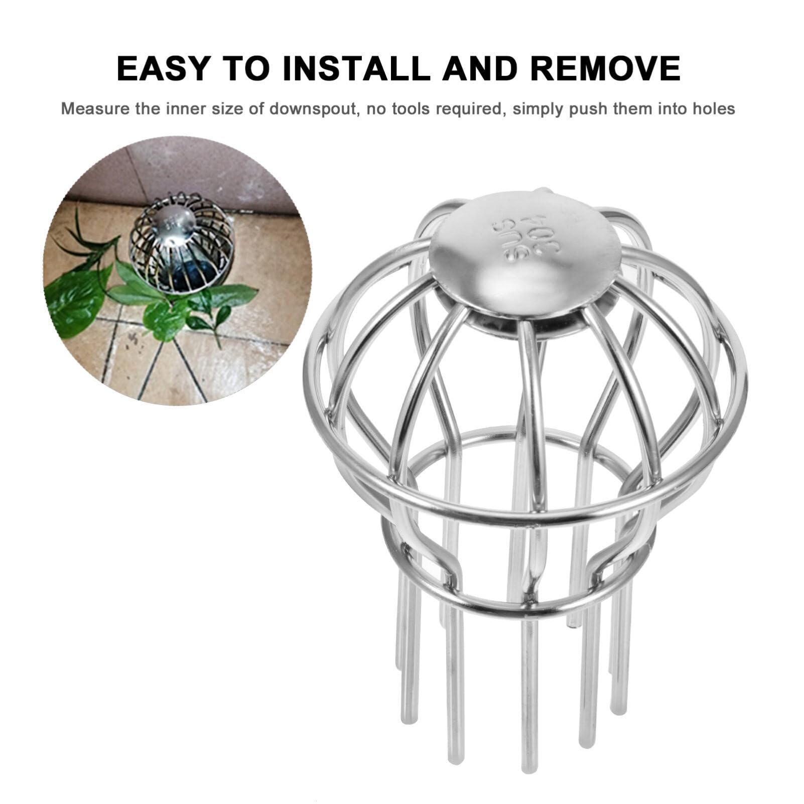 Hemobllo 2 pcs Grille downspout Cover Outdoor Gutter Guard Sink Filter Strainer roof Drainer roof Drain Dome Strainer Wire Drain Bath Drain Strainer Stainless Steel Hair Organ Universal