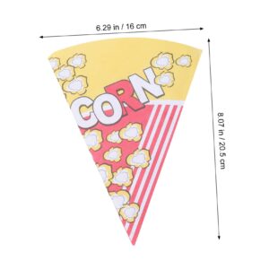 50pcs Popcorn Triangle Paper Bags Cone Shaped Treat Bags Striped Mini Bags Mini Snacks Snack Holder Bag Snacks for Kids Baby Shower Decorations Food Supplies Child