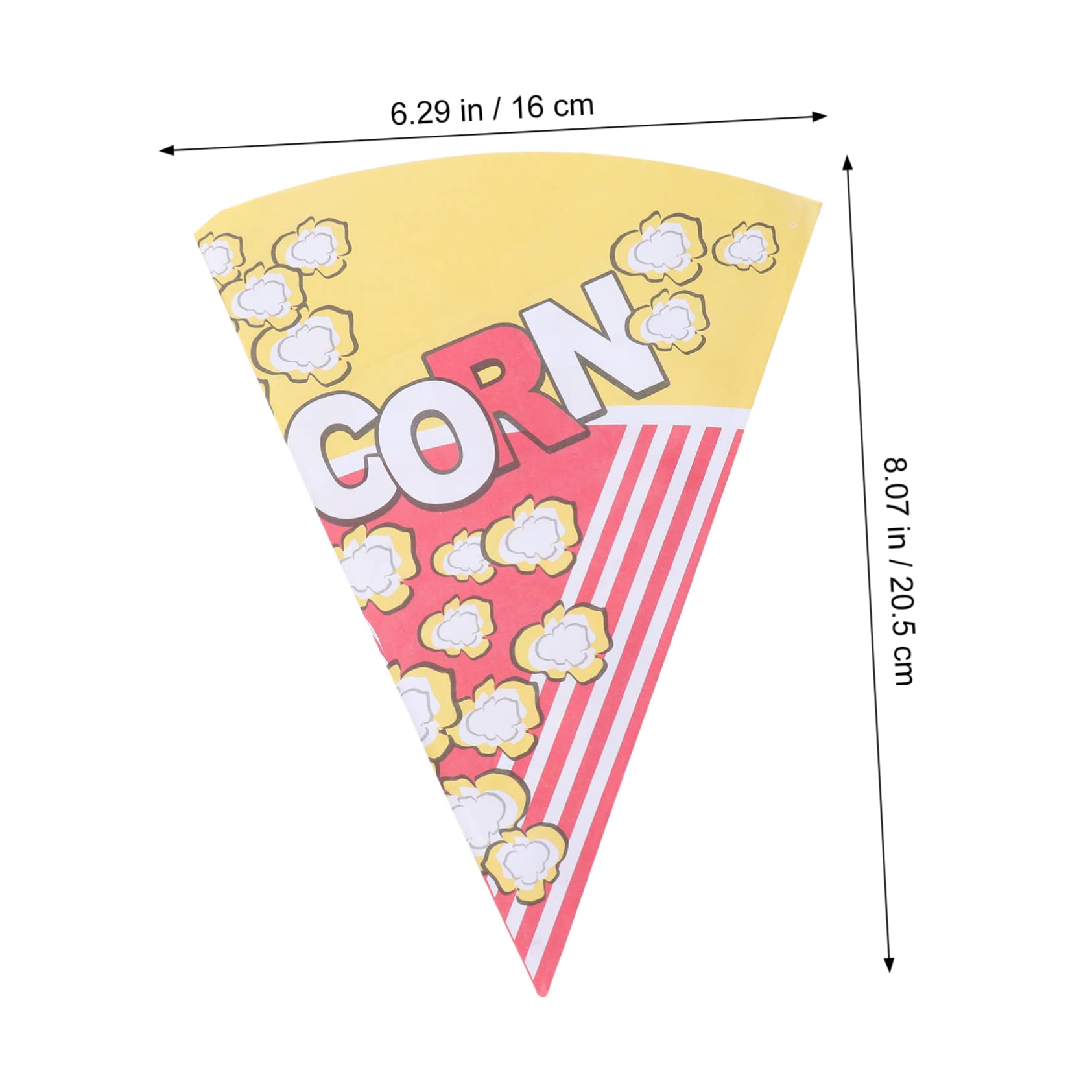 50pcs Popcorn Triangle Paper Bags Cone Shaped Treat Bags Striped Mini Bags Mini Snacks Snack Holder Bag Snacks for Kids Baby Shower Decorations Food Supplies Child