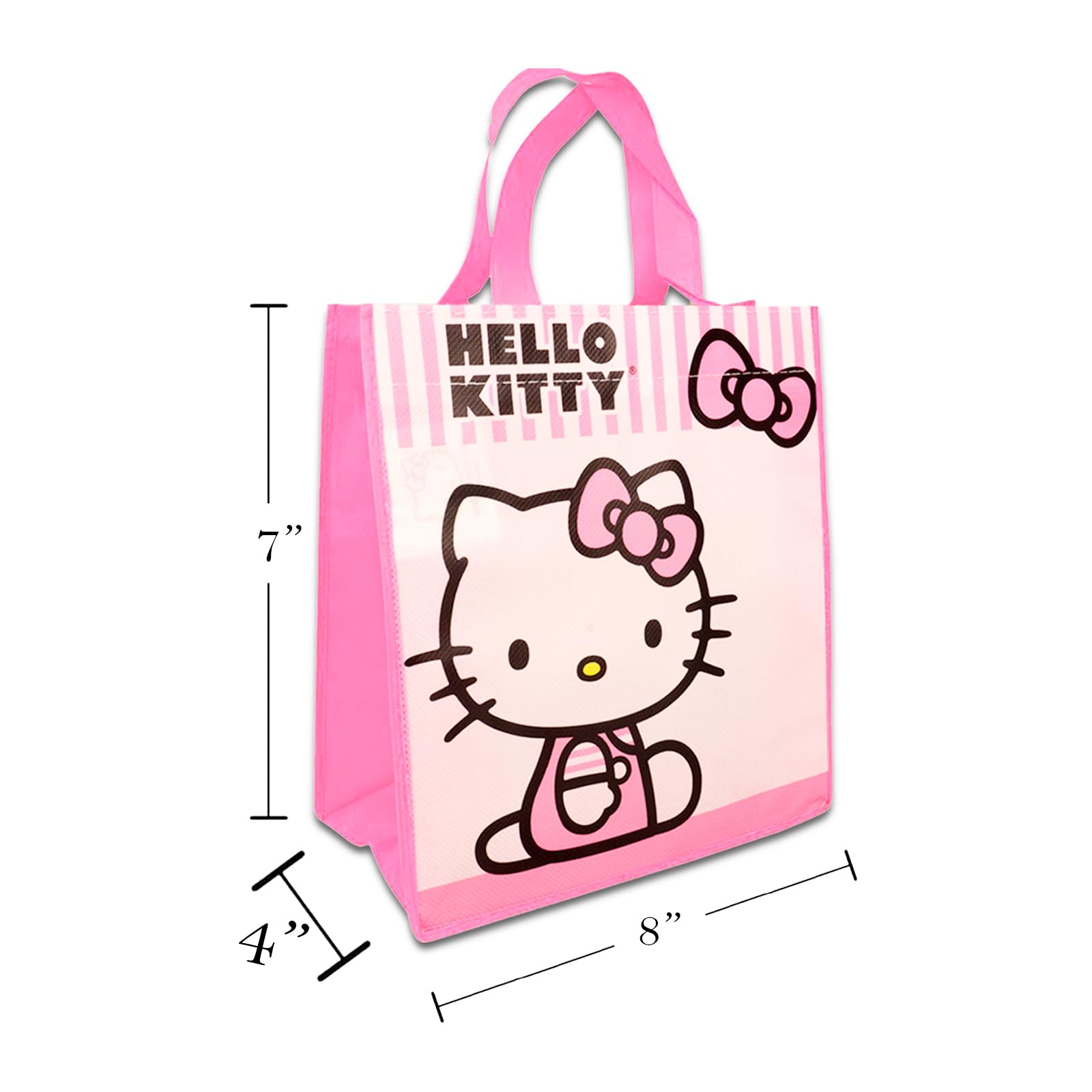 Hello Kitty Tote Bag Set for Girls - Hello Kitty Accessories Bundle with 3 Hello Kitty Reusable Bags Hello Kitty Grocery Bags with Stickers, More | Hello Kitty Tote Bag Set