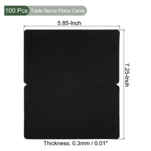 YOKIVE Place Cards for Table Setting, 100Pcs Name Cards Wedding Place Cards Table Place Cards Blank Card for Wedding Reception Dinner Party, Black