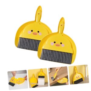 ORFOFE 2 Sets Mini Broom and Dustpan for Desktop Cleaning Compact Handheld Tools for Students and Home Use Ideal for Tables Keyboards and Countertops