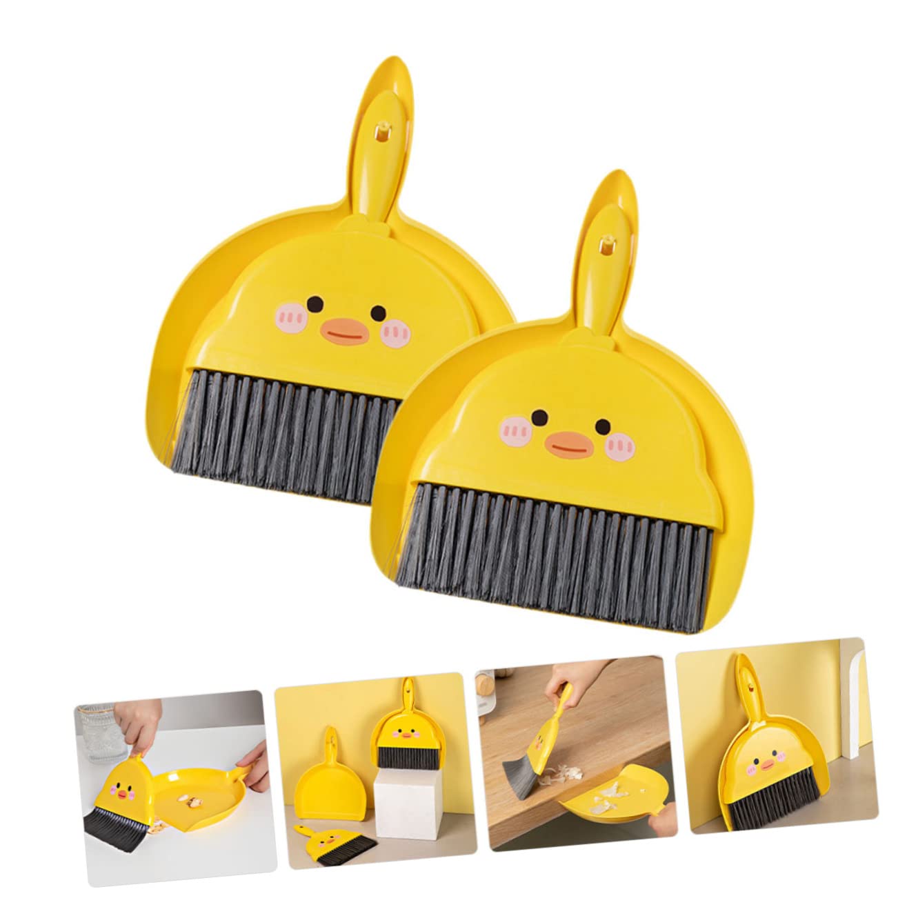 ORFOFE 2 Sets Mini Broom and Dustpan for Desktop Cleaning Compact Handheld Tools for Students and Home Use Ideal for Tables Keyboards and Countertops