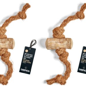 Canophera Dog CHEW Made of Coffee Wood and Coconut Rope - for All Breeds (Large) - 2 Pack