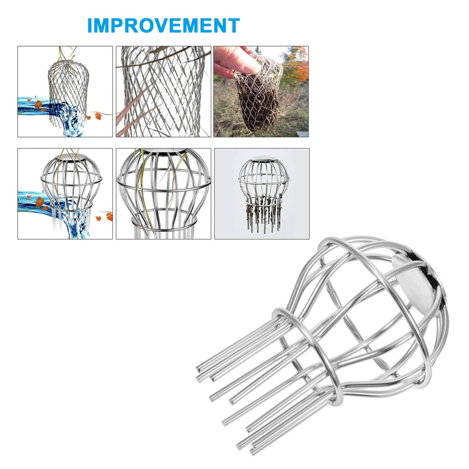 Hemobllo 2 pcs Grille downspout Cover Outdoor Gutter Guard Sink Filter Strainer roof Drainer roof Drain Dome Strainer Wire Drain Bath Drain Strainer Stainless Steel Hair Organ Universal