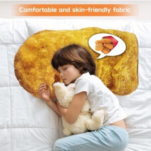 25.6in Simulation Chicken Nuggets Plush Pillow Cushion Funny Big Chicken Block Plush Pillow to Children Adult Girlfriend's Best Gift