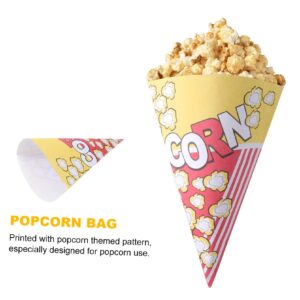 50pcs Popcorn Triangle Paper Bags Cone Shaped Treat Bags Striped Mini Bags Mini Snacks Snack Holder Bag Snacks for Kids Baby Shower Decorations Food Supplies Child