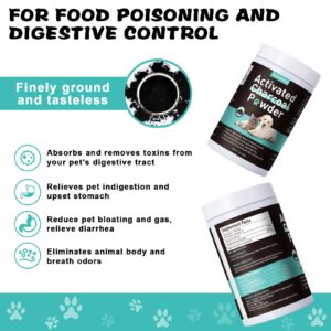 Activated Charcoal for Dogs, 8oz Powder Detox and Digestive Aid, for Poisoning Treatment, Gas Relief & Liver Support, Safe for All Pets, Non-GMO, Gluten-Free