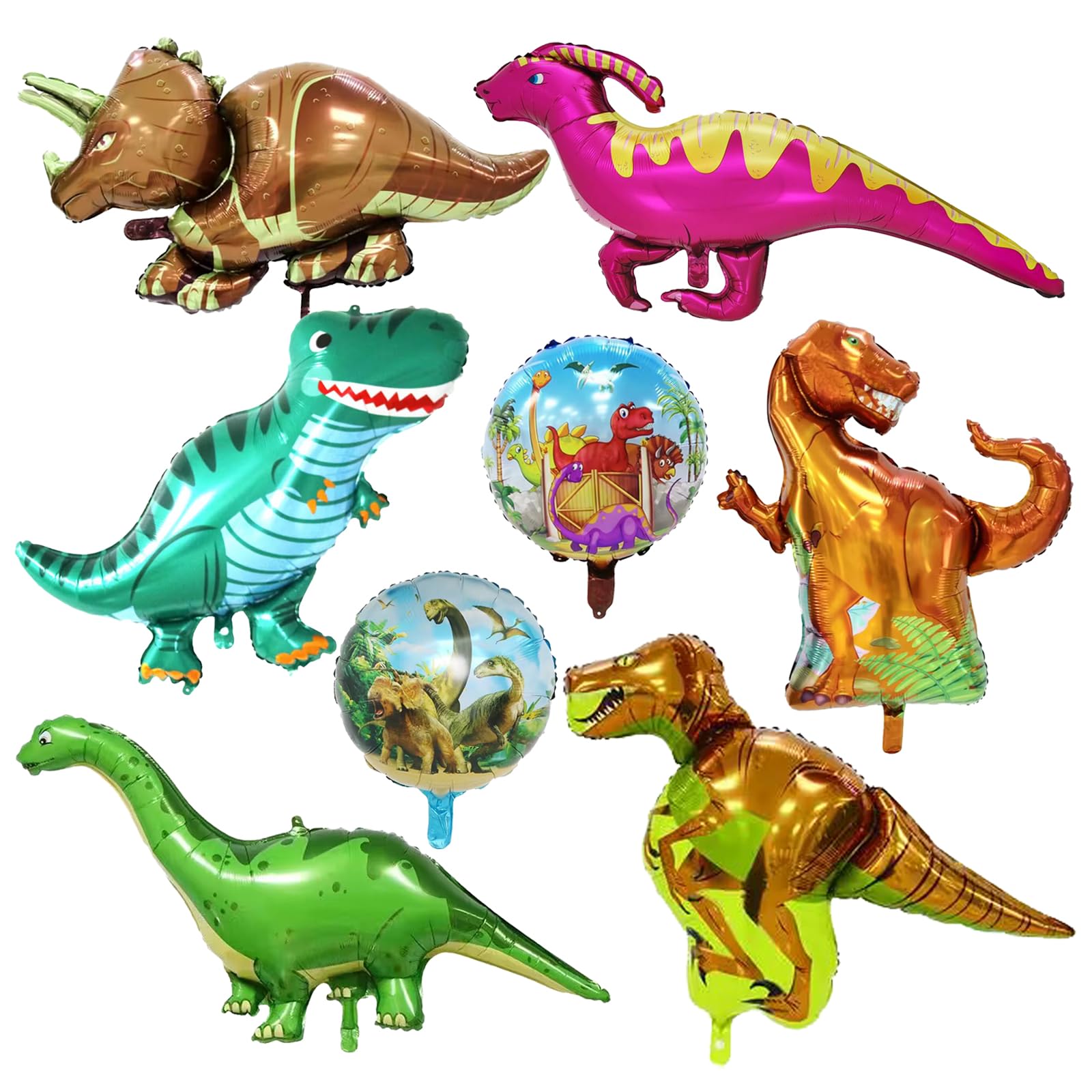 8 Pieces Dinosaur Balloons 46 Inch Dino Foil Balloons Dinosaur Birthday Party Mylar Helium Balloons for Kids Birthday Baby Shower Jungle Dinosaur Theme Party Decorations Supplies