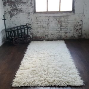 Stylish 6x9 flokati rug. Soft and fluffy 3” shag pile. 100% natural wool. Authentic Greek flokati rug. Off White Area Rug