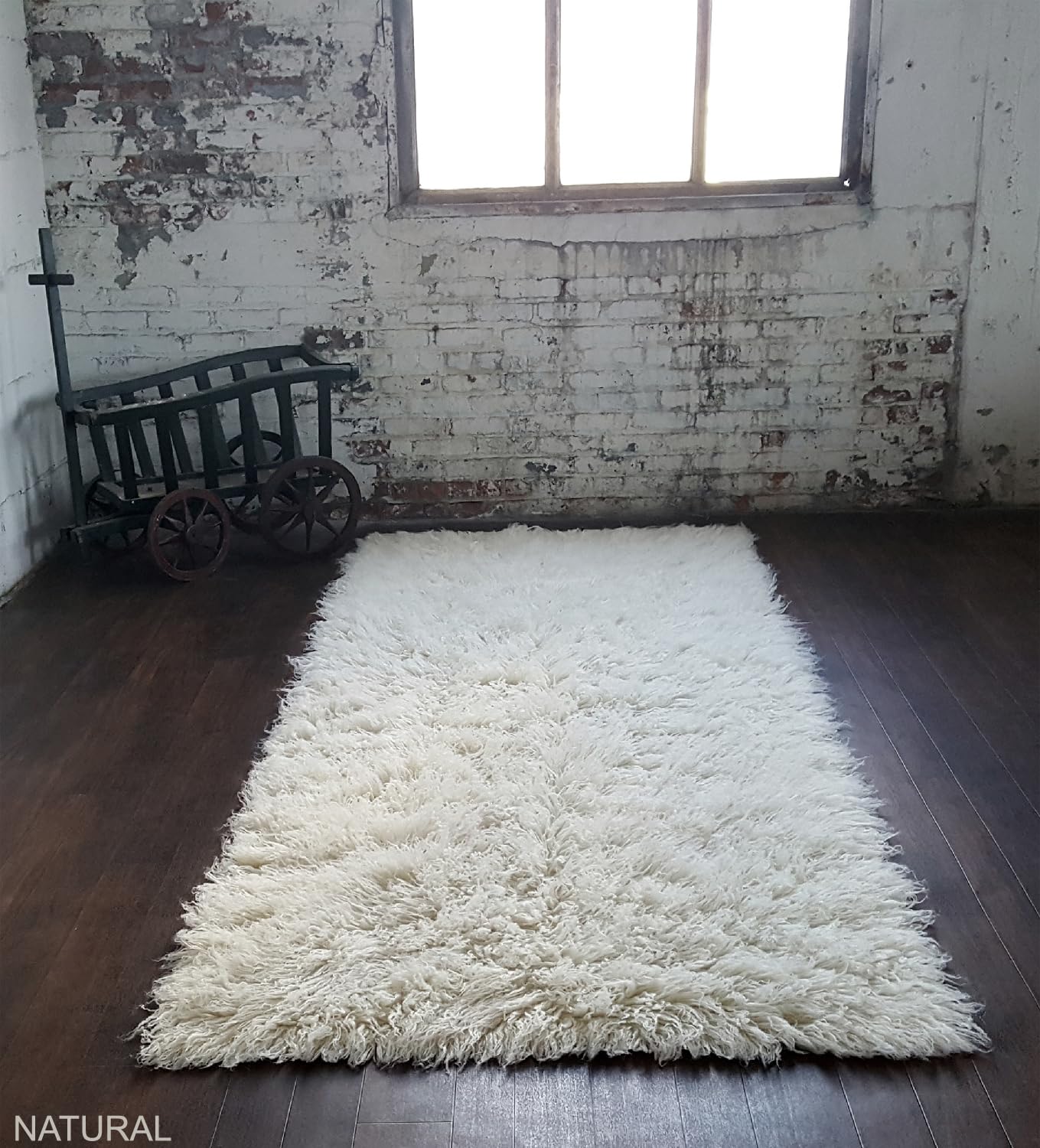 Stylish 6x9 flokati rug. Soft and fluffy 3” shag pile. 100% natural wool. Authentic Greek flokati rug. Off White Area Rug