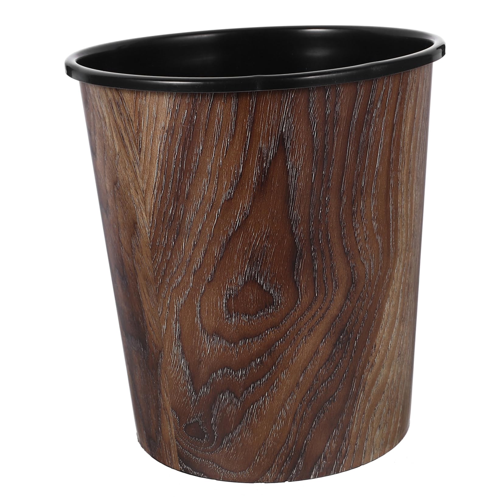 LALAFINA Retro Imitation Wood Grain Trash Can Wooden Trash Can Bamboo Wastebasket Hotel Trash Can Kitchen Bin Slim Recycle Can Compost Bin Garbage Can Office High Capacity Plastic Trash Bin