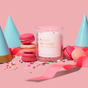 Kindnote Co. Happy Birthday Candle for Women - 8oz Soy Candle, Vanilla Cake, Coconut, Buttercream Scent - Festive Sprinkles, Premium Design, Eco-Friendly, 40+ Hours Burn Time