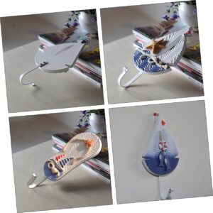 Hohopeti 3Pcs Ocean Theme Clothes Hooks Creative Hangers for Hats and Accessories Random Styles for Home Decor and Organization Nautical Inspired Wall Hooks